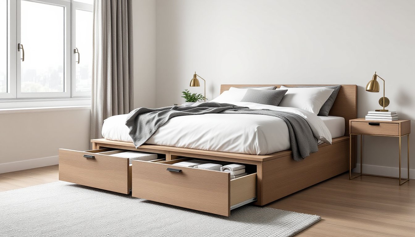 bed with under bed drawers