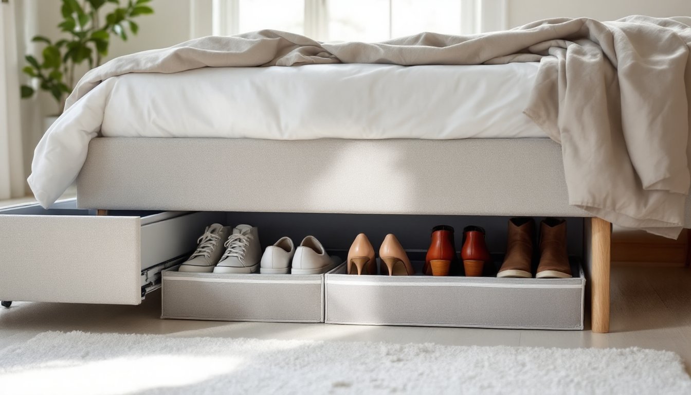under bed shoe storage