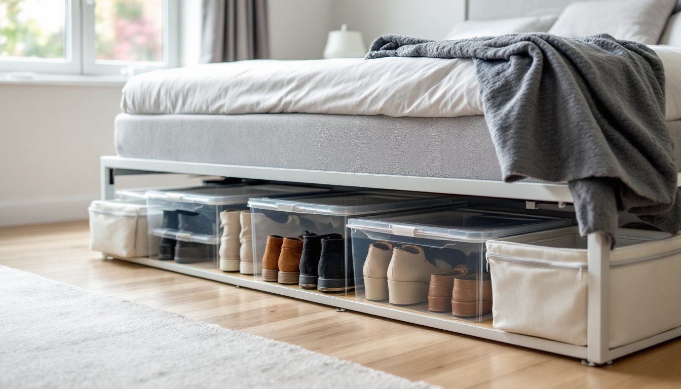 storage for shoes under bed