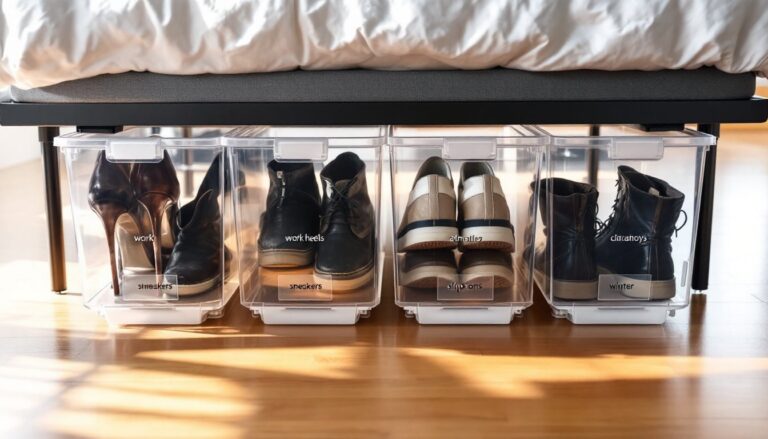 store shoes under bed